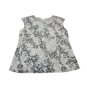 Liz Claiborne Collection Sequin Sleeveless Top Grey Multi 1X NWT Women's Neutral